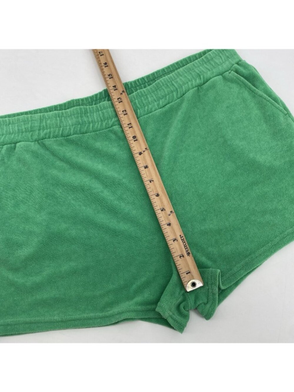 Araminta James Womens XL Terry Cruise Shorts Cotton Pockets Tropical Green - Picture 9 of 11